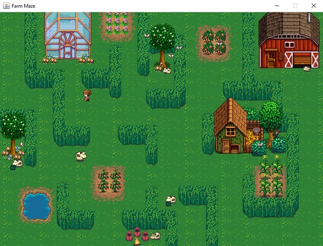 a screenshot of the cow farm java game