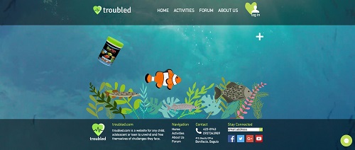 a screenshot of troubled's sample game