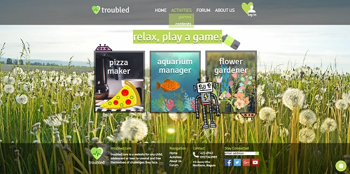 a screenshot of troubled's games page